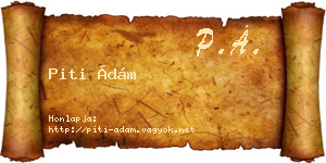Piti Ádám névjegykártya
